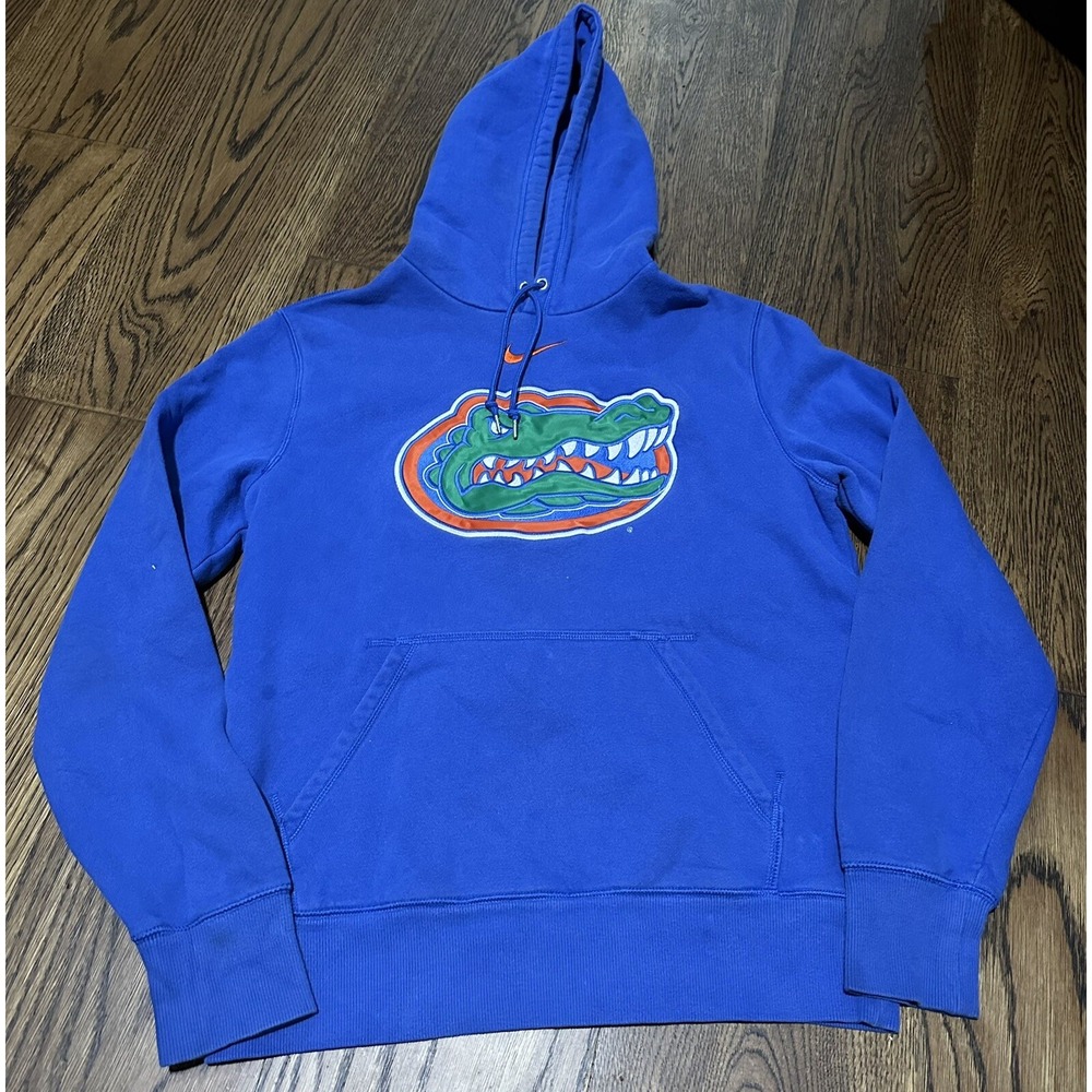 Nike Florida Gators Center Swoosh Hoodie Blue‎ Embroidered Sweatshirt Medium